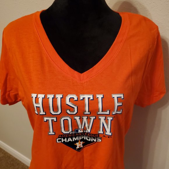Majestic Tops - 2019 Houston Astros hustle town Short sleeve T-shirt 100% cotton Size L.